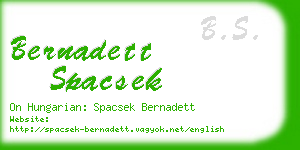 bernadett spacsek business card